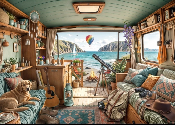 Puzzle Camping en la costa 500 piezas BLUEBIRD