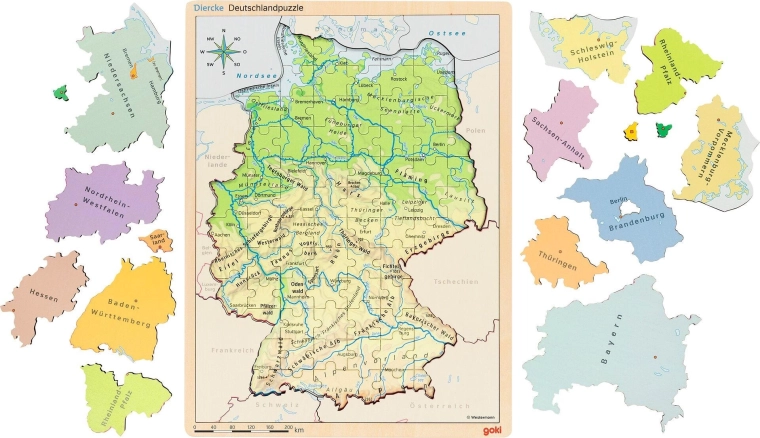 Puzzle educativo de madera Goki Alemania