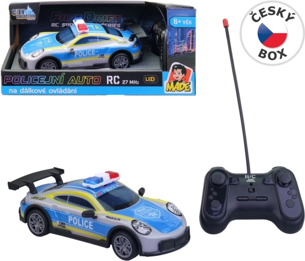 Coche de policía teledirigido con luz