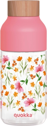 Botella para beber Quokka Ice pink flowers 570 ml