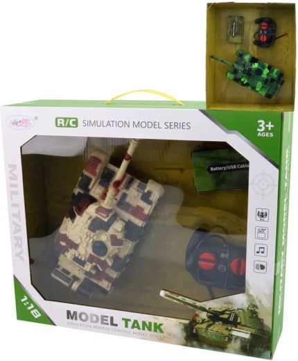 Tanque RC con control remoto 27 MHz con luz y sonido 1:18