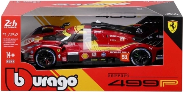 Bburago Ferrari 499P Le Mans rojo n.º 51 1:24