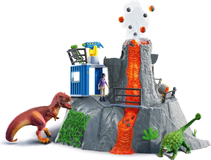 Schleich Dinosaurs volcán con dinosaurios y la investigadora Yuki