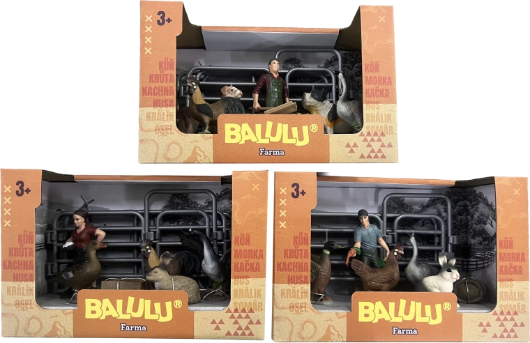 BALULU set de juego de aves de corral y animales pequeños con figura y cercado - 1 unidad