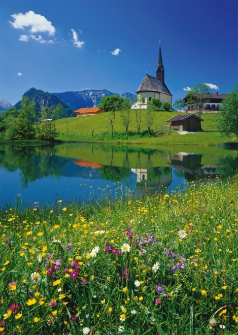 Puzzle de Inzell con la iglesia de San Nicolás, 1000 piezas