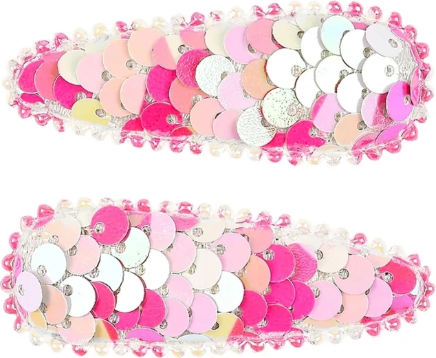 Souza! Pinzas rosas para el cabello con lentejuelas Bowi - 2 uds.