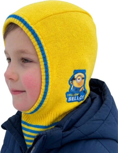 Pasamontañas infantil de invierno Minions amarillo