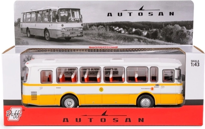 Maqueta de autobús Autosan H9-20 de PKS en acabado amarillo y blanco