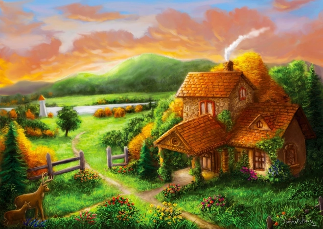 ENJOY puzzle cabaña al anochecer – 1000 piezas