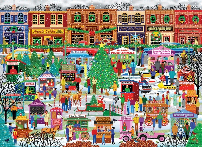 Puzzle Eurographics Mercado navideño en el centro XL 500 piezas