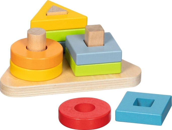 Juego de clasificación y apilado de madera triangular - 1 pieza