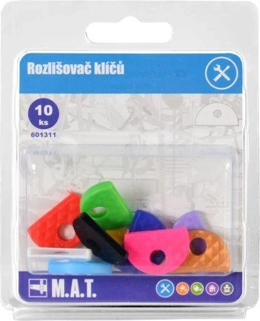 Identificadores de llaves de goma, mix de colores (10 uds)