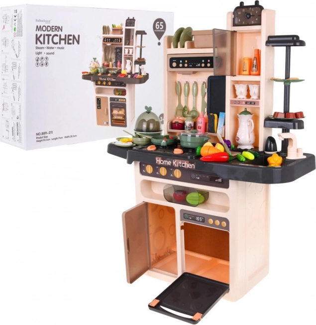 Cocina infantil con estilo con grifo y hornillo interactivo