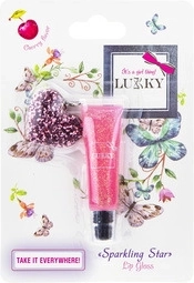 Brillo de labios con purpurina Lukky con sabor a cereza