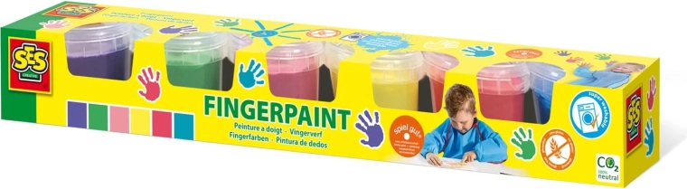 Pinturas de dedos para niños 6×110 ml – SES Creative
