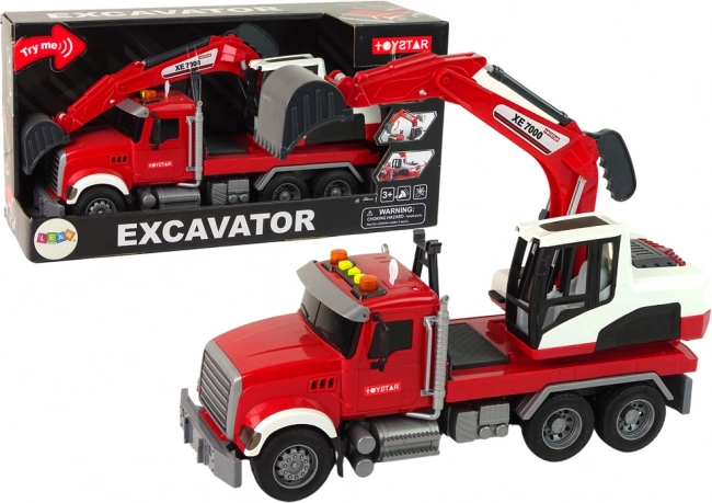 Camión con excavadora con sonidos y luces