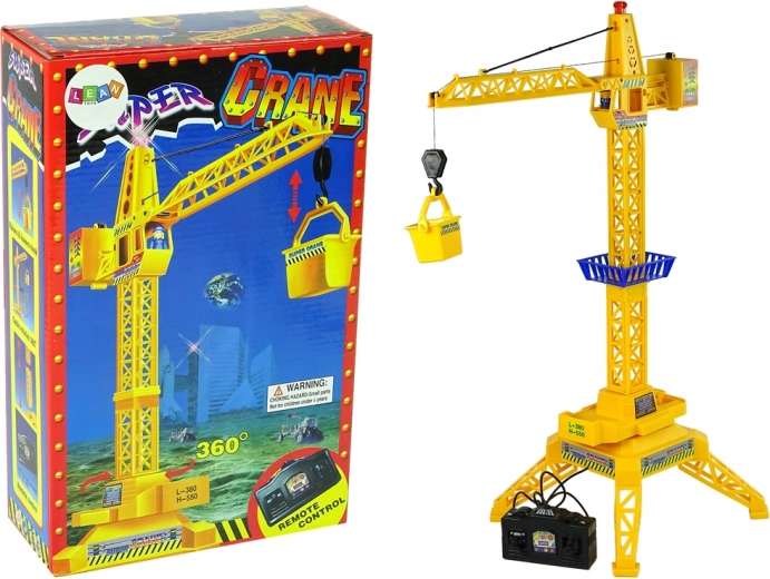 Grúa de construcción teledirigida de 60 cm con gancho y cesta