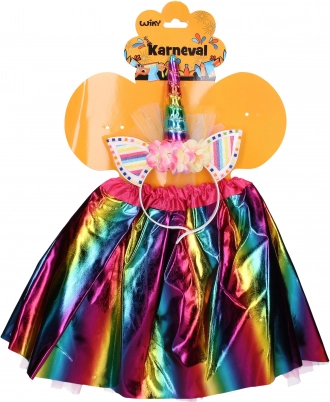 Set de carnaval unicornio – falda colorida y diadema