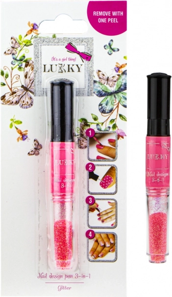 Esmalte de uñas Lukky Real y purpurina 2 en 1 para niños