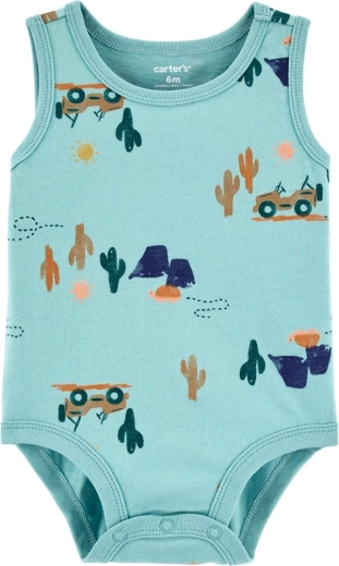 Body infantil sin mangas Carter's Blue Jeep para niños – NB/talla 56