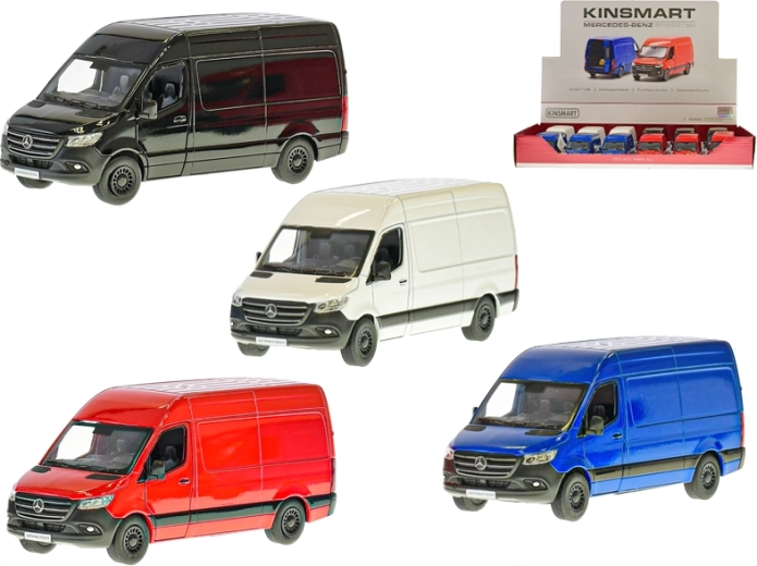 Kinsmart Mercedes‑Benz Sprinter modelo metálico 1:48 con puertas abatibles