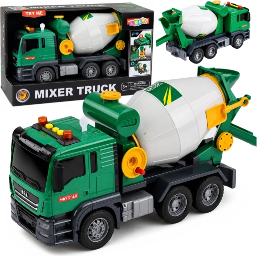 Camión hormigonera Mixer Truck con luces y sonidos, verde