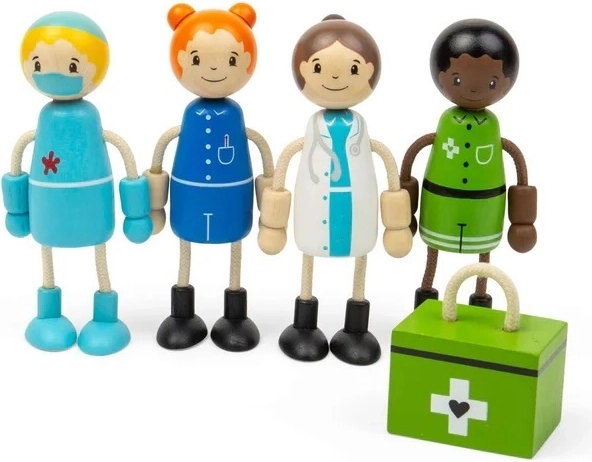 Tidlo figuras de madera: profesionales sanitarios