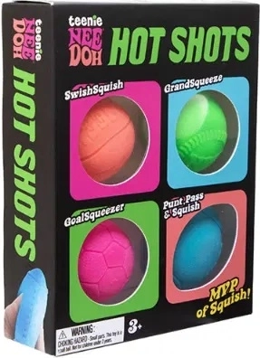 Schylling NeeDoh pelotas antiestrés Hot Shots – set de 4 uds