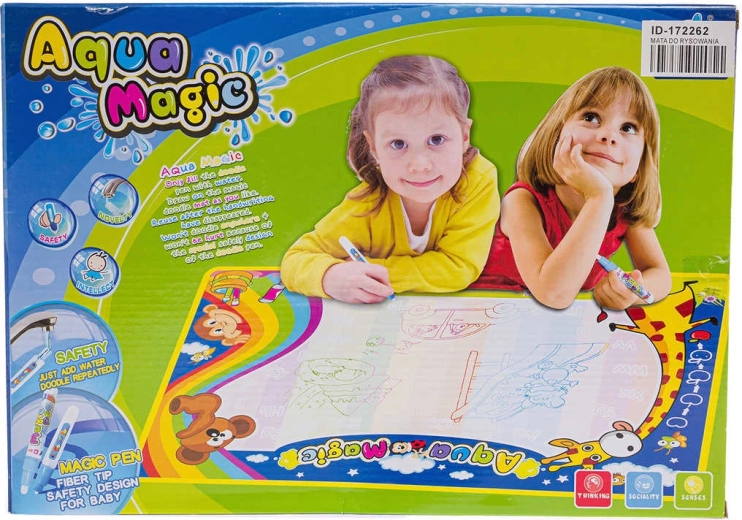 Alfombrilla mágica de agua para pintar con agua 75 × 50 cm con 2 rotuladores