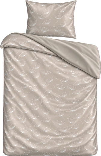 Ropa de cama Dientes de león beige de microfibra satinada 140 × 200 cm