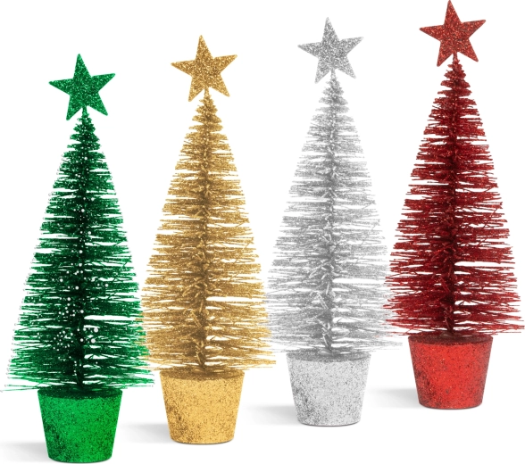 Mini árbol de Navidad con superficie brillante de 18 cm - 1 unidad