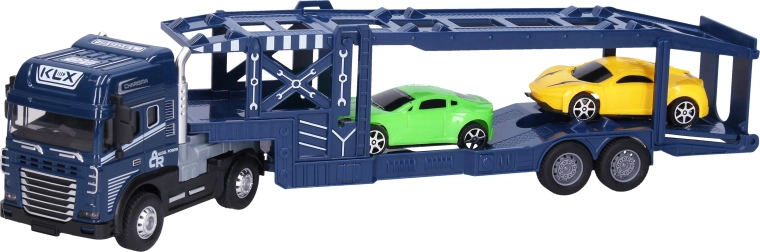 Camión metálico con coches, de inercia, con luz y sonido
