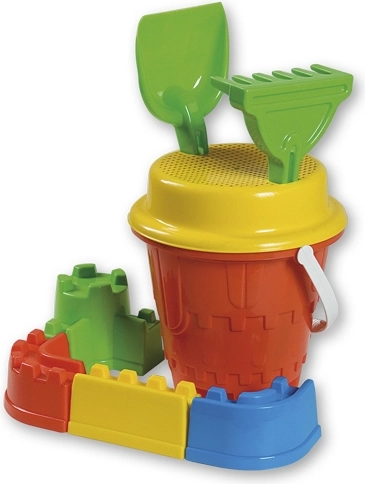 Androni set de arena castillo con murallas mediano – Rojo