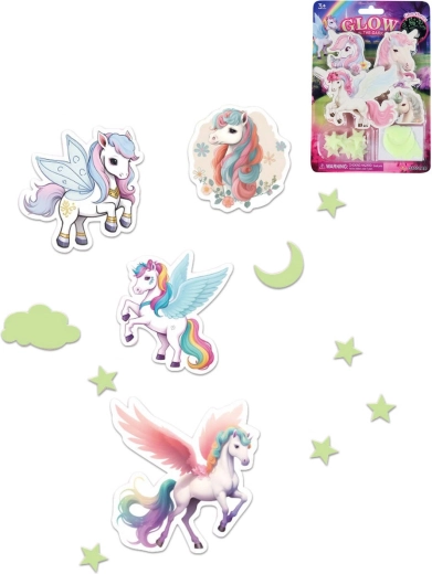 Pegatinas luminosas de unicornios y cielo nocturno - 1 unidad