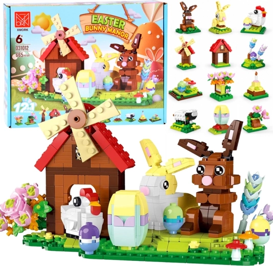 Kit de construcción Granja de Pascua 12 en 1, 665 piezas