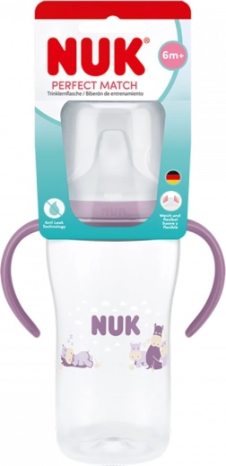 Biberón de aprendizaje NUK Perfect Match con boquilla hippo 260 ml