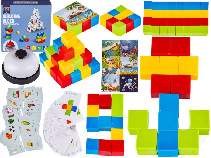 Juego de destreza con bloques de construcción, cartas y puzzle - 1 pieza