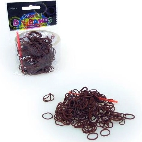 Juego de gomitas elásticas para tejer joyas – marrón (250 uds.)