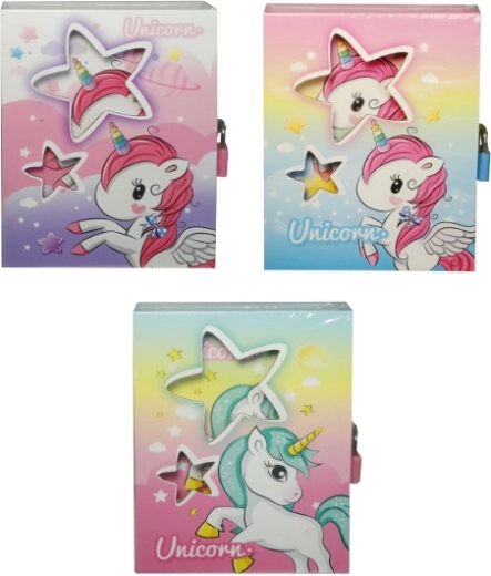 Diario infantil con unicornio con candado