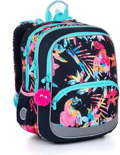 Mochila escolar ligera Topgal con motivo de loros