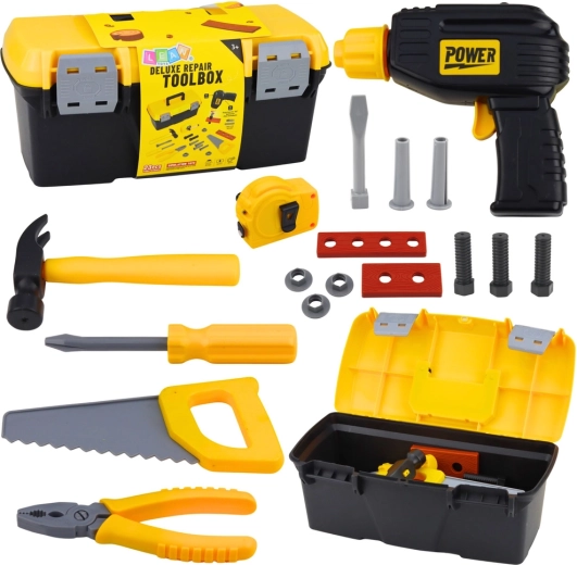 Juego de herramientas infantil en maletín con taladro a batería, 23 piezas