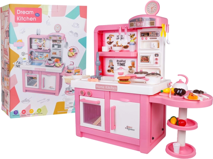 Mega cocina infantil rosa con accesorios