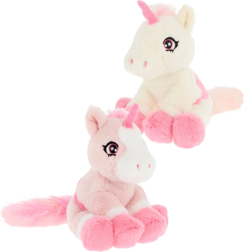 Unicornio de peluche Keeleco con coletas, 16 cm - 1 unidad