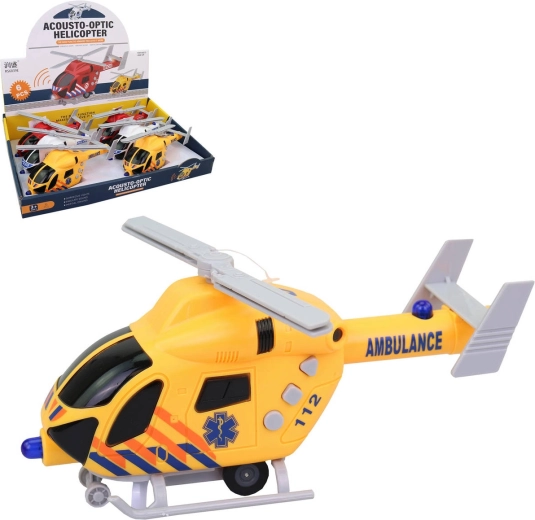 Helicóptero de rescate a pilas con luz y sonido - 1 pieza