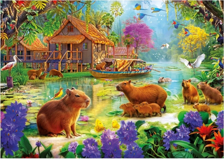 Puzzle Aldea de capibaras 500 piezas EDUCA