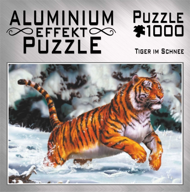 Puzzle metálico Tigre en la nieve de 1000 piezas