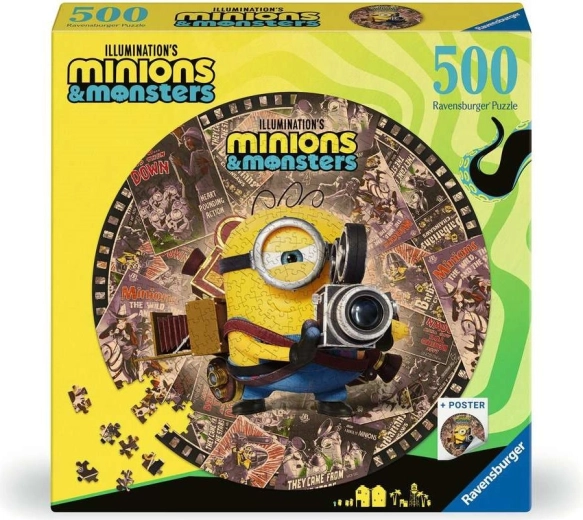 Puzzle redondo Ravensburger Mimoni y monstruos 500 piezas