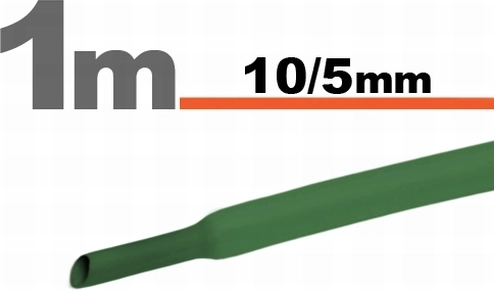 Tubo termorretráctil verde 10 / 5 mm