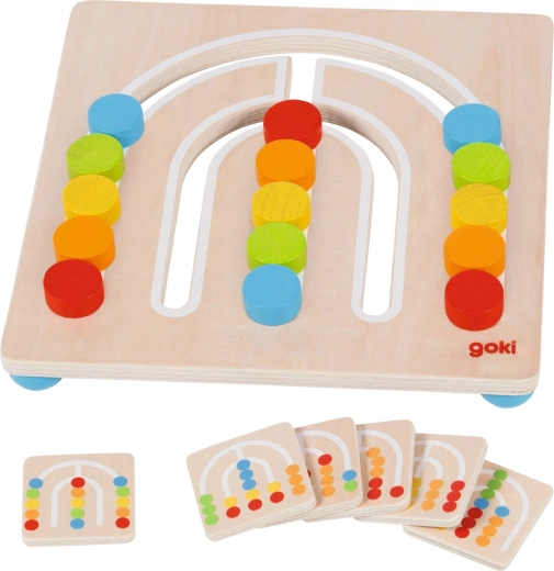 Tablero de clasificación de colores de madera arcoíris