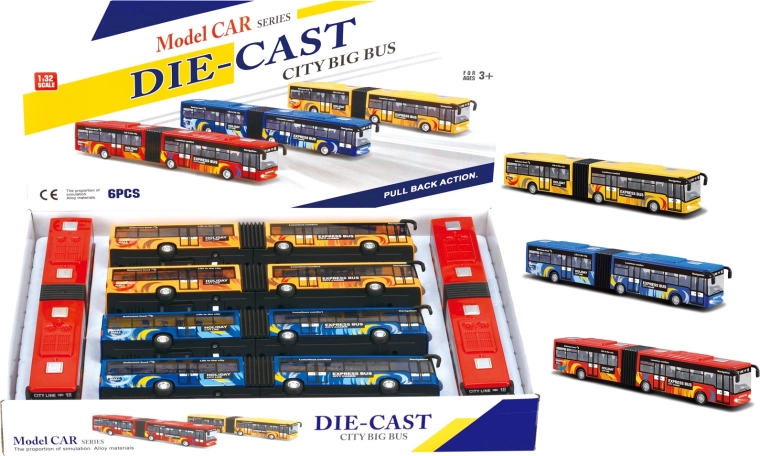 Autobús articulado 1:32 con luces y sonidos